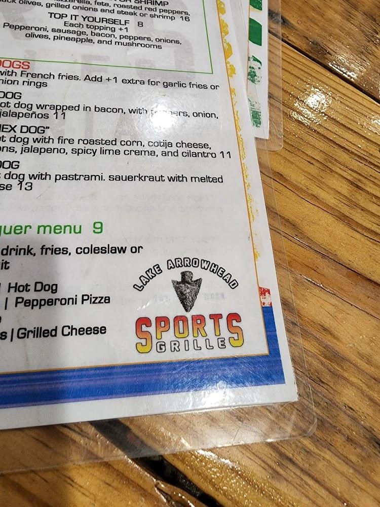 Lake Arrowhead Sports Grille Menu image 2