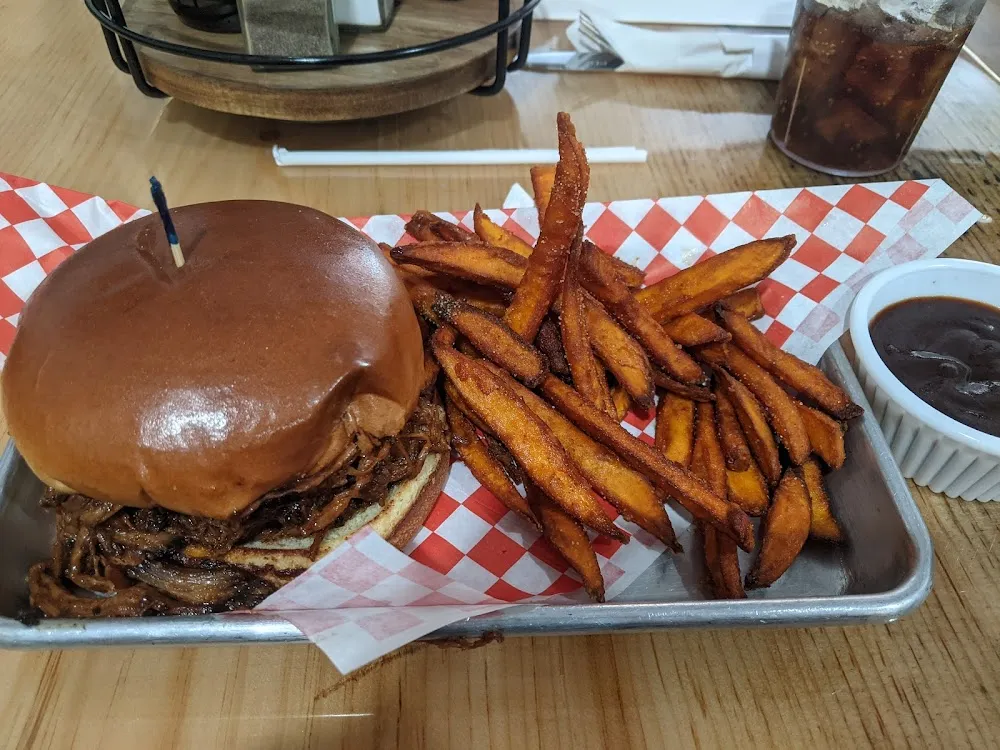 Pulled Pork Sandwich with Sweet Potato Fries